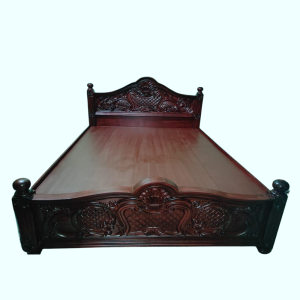 Dark Brown Teak Bed Frame