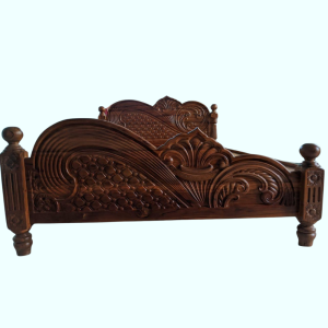 Dark Brown Teak Bed Frame