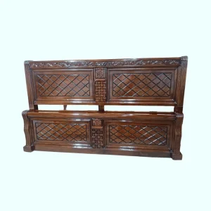 Teak Wood Bed Frame - Ornate Carvings