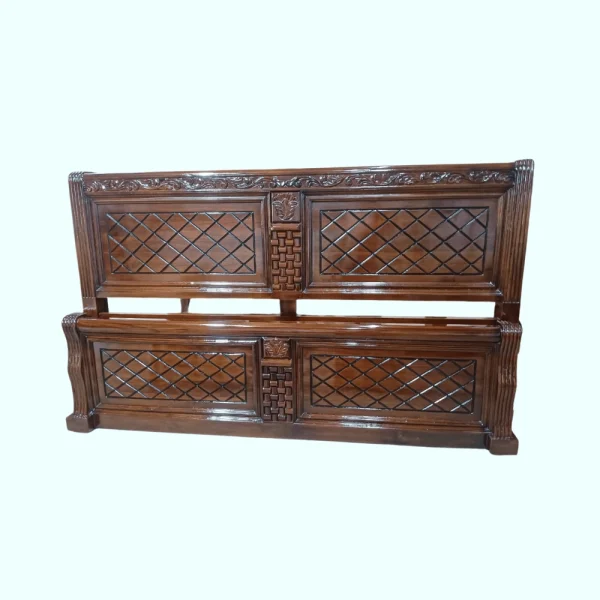 Teak Wood Bed Frame - Ornate Carvings