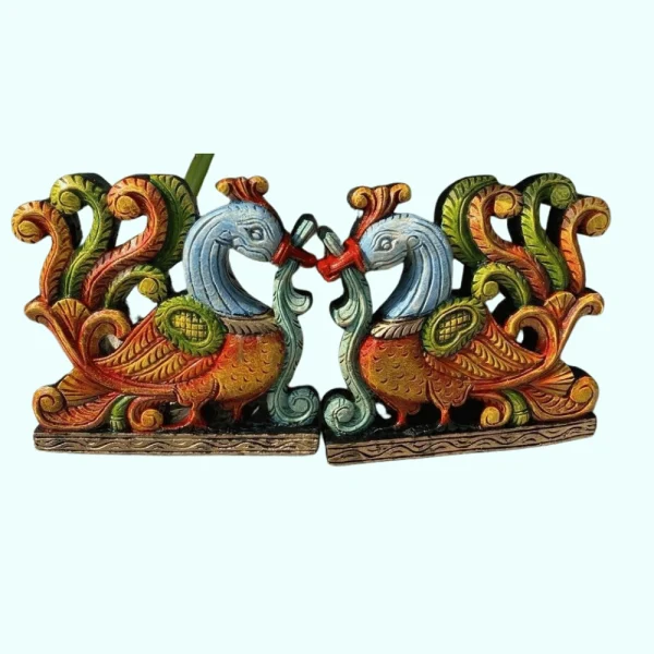 Pair of Hamsa Bird Wooden Wall Panel