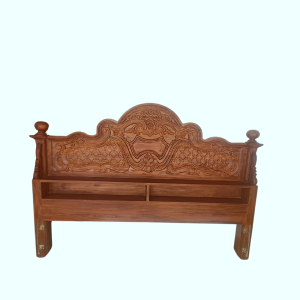 Teak Bed Frame with Shelves
