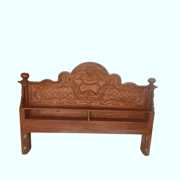 Teak Bed Frame with Shelves