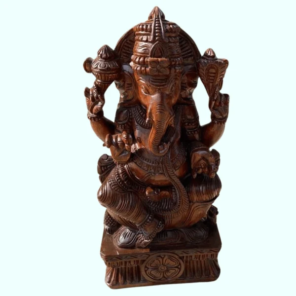 Ganapathy Wooden Statue - 18 inch