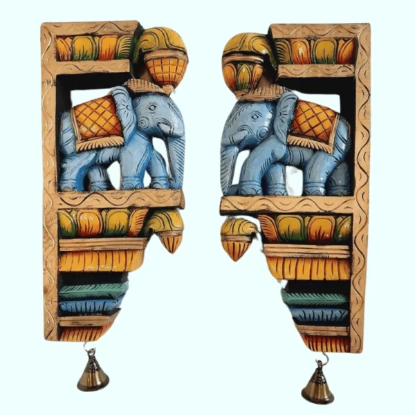 Blue Elephant Wood Wall bracket
