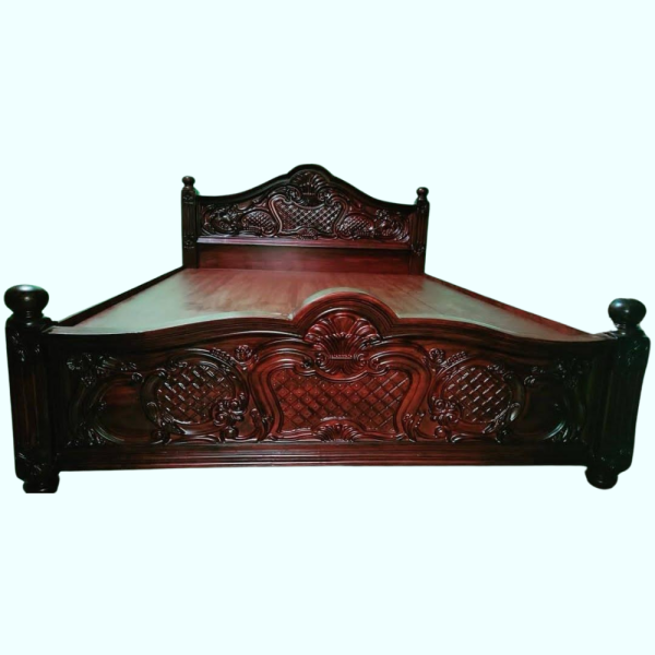 Dark Brown Teak Bed Frame - Image 2