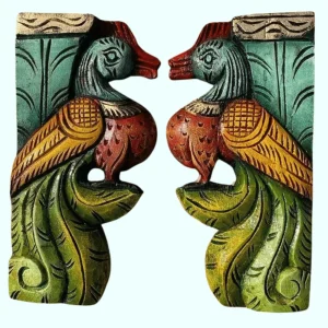 Pair Birds Wooden Wall bracket