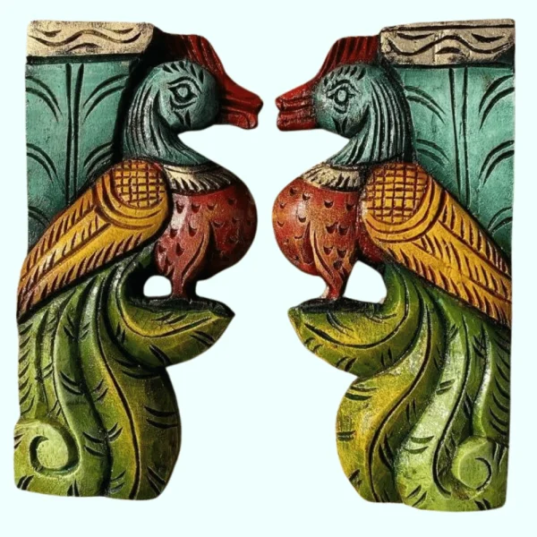 Pair Birds Wooden Wall bracket