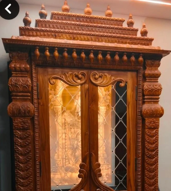 Handcrafted wooden furniture set with natural finish
